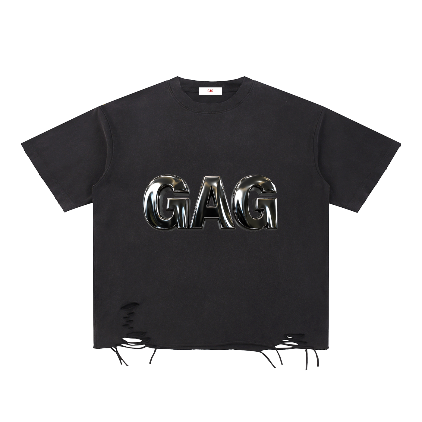 GAG Unisex Distressed Raw-Hem T-Shirt