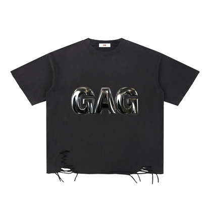 GAG Unisex Distressed Raw-Hem T-Shirt