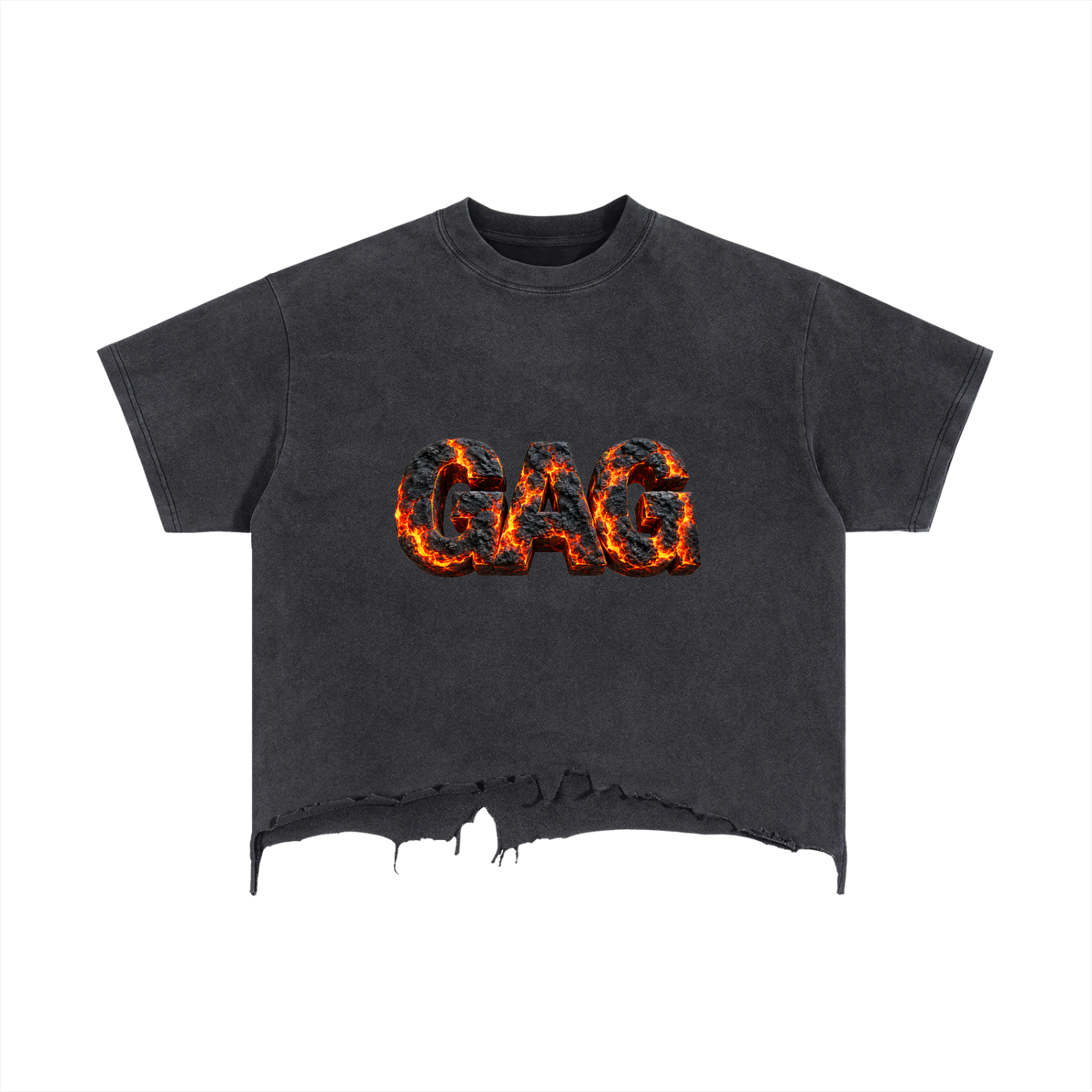 Vintage Wash Boxy Distressed Hem T-Shirt