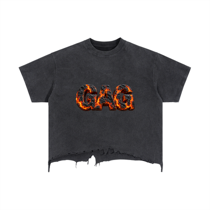 Vintage Wash Boxy Distressed Hem T-Shirt