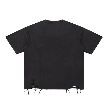 GAG Unisex Distressed Raw-Hem T-Shirt